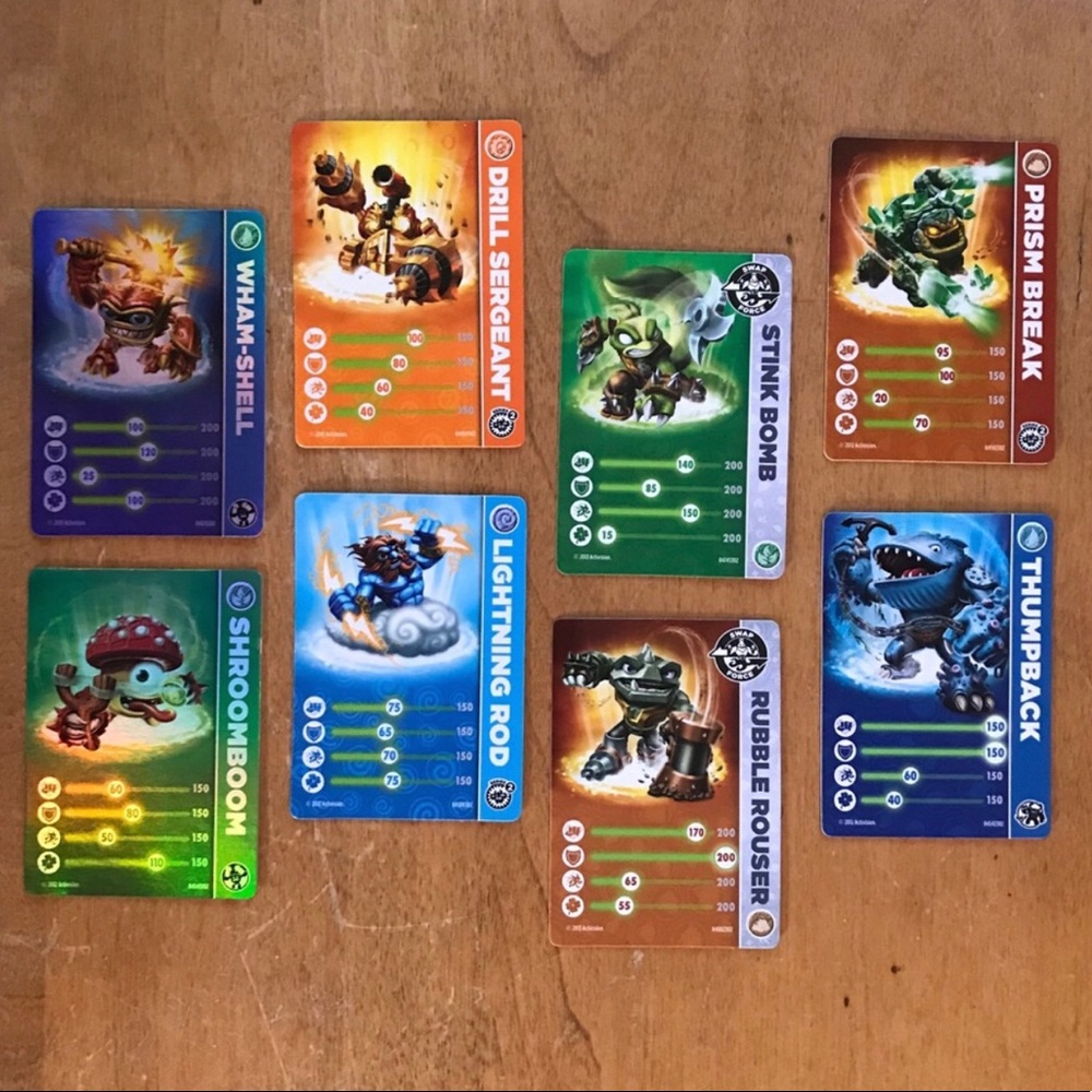 8 SKYLANDER CARDS